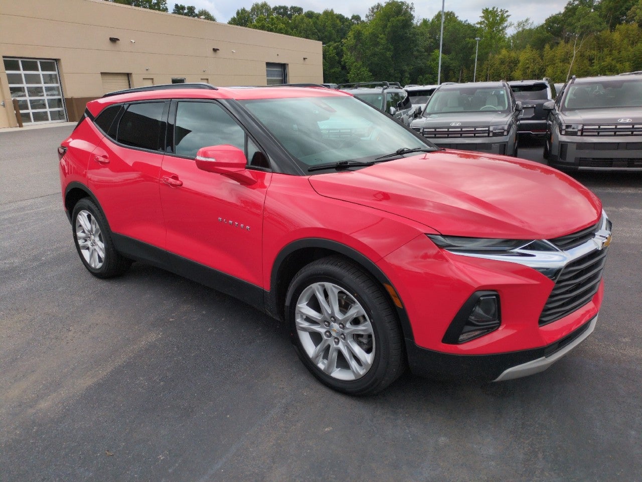 2022 Chevrolet Blazer LT in Cherry Red Tintcoat — front three-quarter view