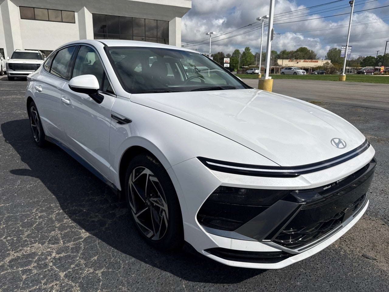 2026 Hyundai SONATA SEL Sport in Serenity White — front three-quarter view